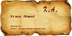 Kraus Ahmed névjegykártya